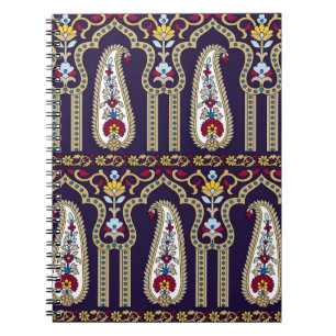 Carnet Motif paisible traditionnel géométrique avec bordu
