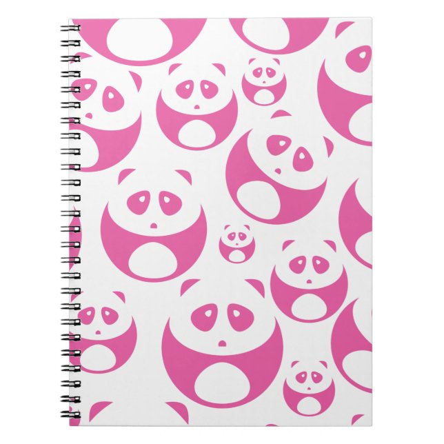 Carnet Motif Panda rose et blanc Kawaii Baby (Devant)