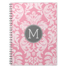 Motif Pastel rose et gris Damas Motif personnalisé