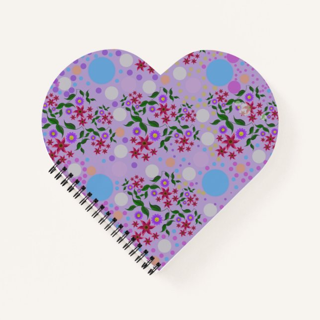 Carnet Motif personnalisé de fleurs et de vignes mignonne (Devant)