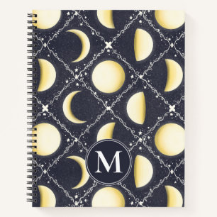 Carnet Motif Phases de lune céleste