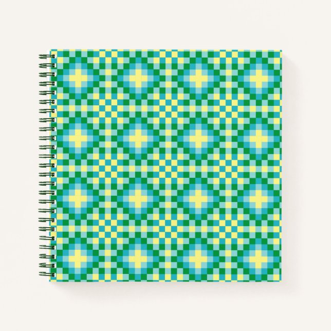 Carnet Motif Pixel clair (Devant)