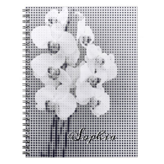 Carnet Motif Pois d'orchidée graphique personnalisable
