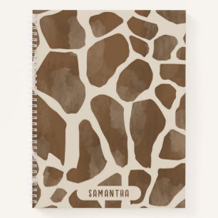 Carnet Motif Poster de animal de Giraffe d'aquarelle