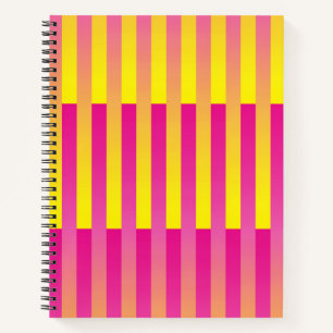 Carnet Motif rayé rose jaune orange