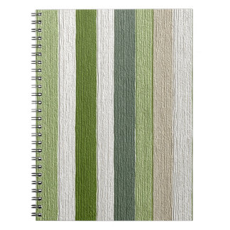 Carnet Motif rayé vert et crème
