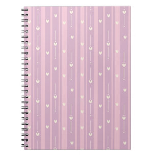 Carnet Motif rayures de cœur rougissant
