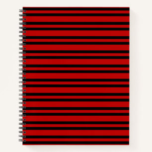 Carnet Motif rayures rouge noir