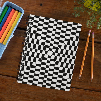 Carnet Motif Rectangle géométrique noir et blanc