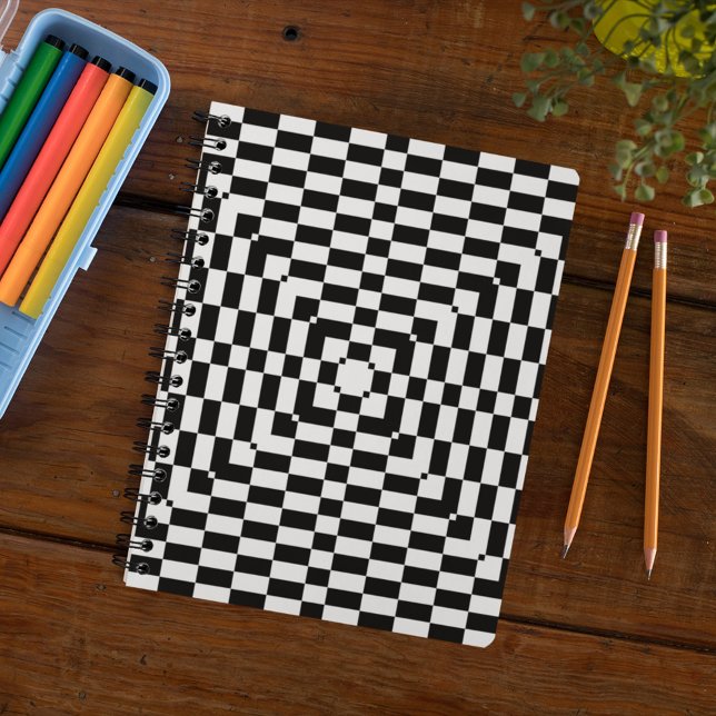 Carnet Motif Rectangle géométrique noir et blanc (Créateur téléchargé)