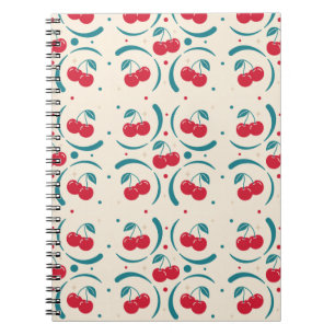 Carnet Motif Rétro Cerise Douce