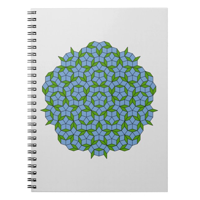 Carnet Motif Rhombus Penrose vert et bleu (Devant)