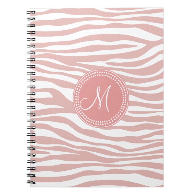 Carnet Motif rose et blanc de zèbre (Devant)