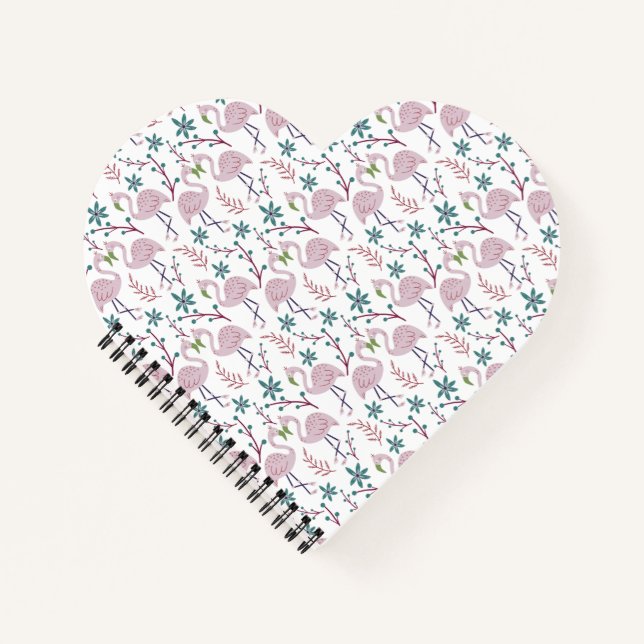 Carnet Motif rose flamingo sans couture sur arrière - pla (Devant)