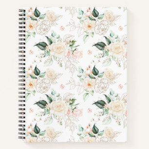 Carnet Motif rose Floral Garden