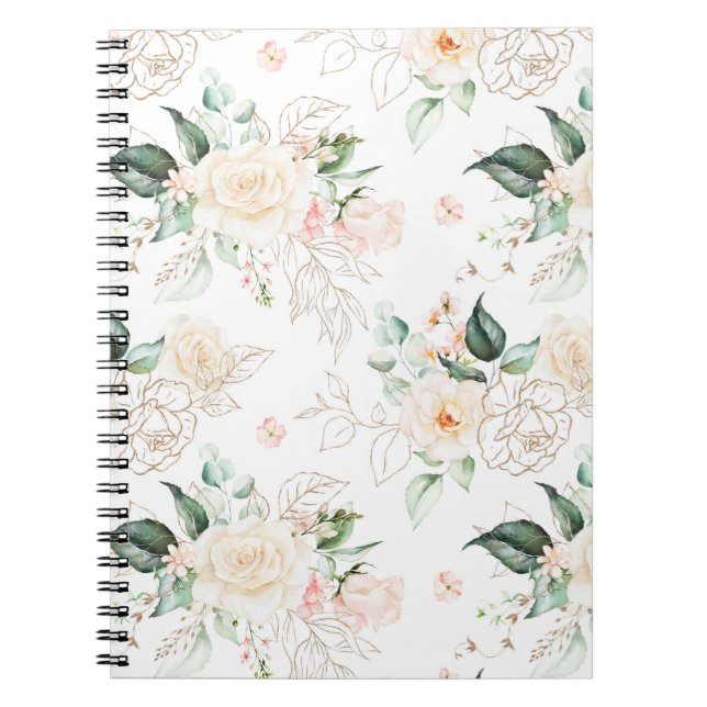 Carnet Motif rose Floral Garden (Devant)