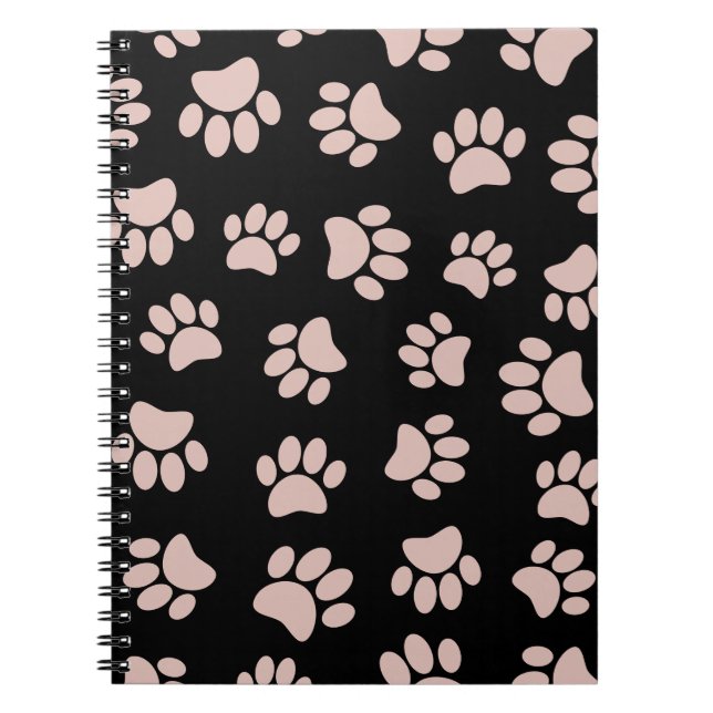 Carnet Motif rose Gold et Black Dog Paw (Devant)