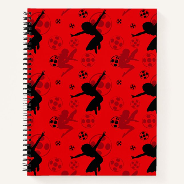 Carnet Motif rouge de la silhouette de Ladybug (Devant)