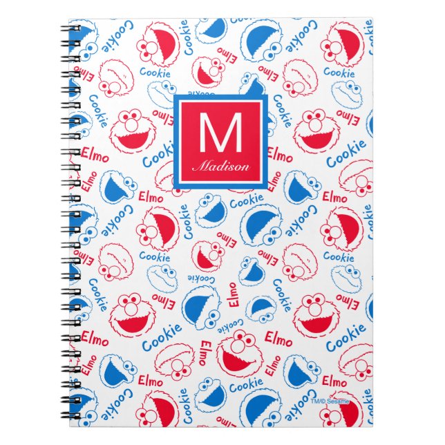 Carnet Motif rouge et bleu | Ajouter Votre Nom (Devant)