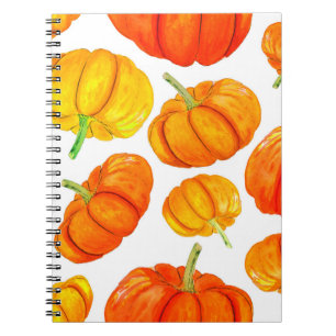 Carnet Motif sans couture avec aquarelle dessinée orange