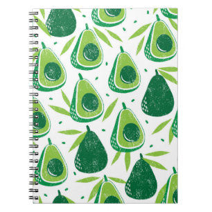 Carnet Motif sans couture avec avocats. Timbre texturé. 