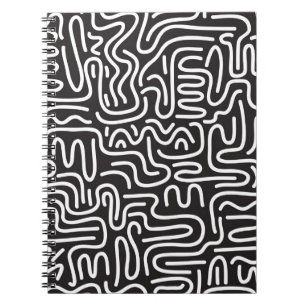 Carnet Motif sans couture avec des lignes ondulées à dood