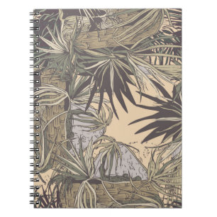 Carnet Motif sans couture avec feuilles de palme, motif l