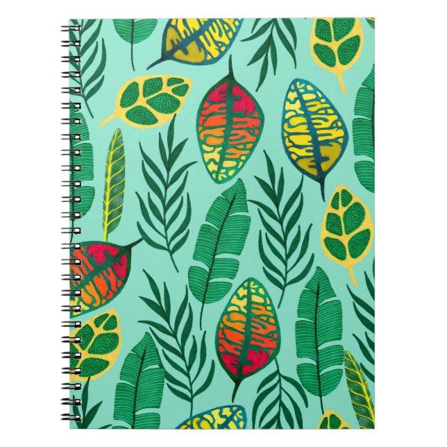 Carnet Motif sans couture avec feuilles tropicaux. L'art  (Devant)