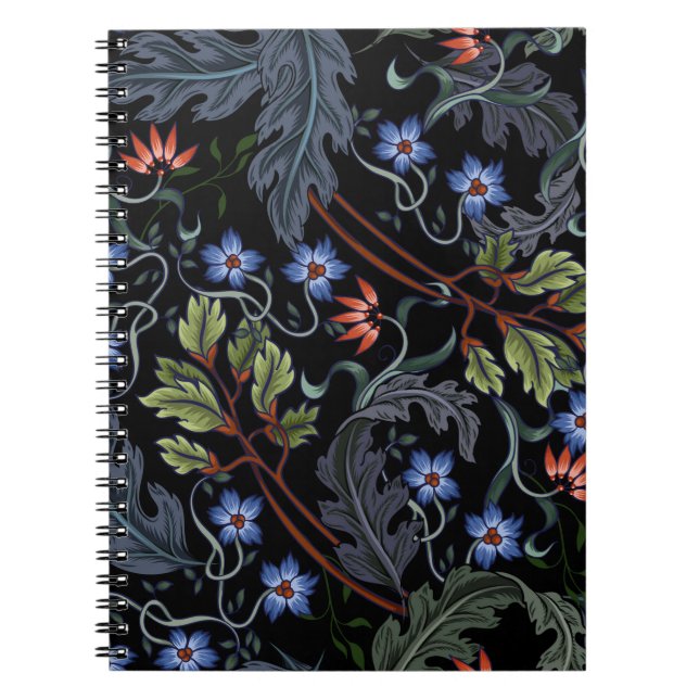 Carnet Motif sans couture avec fleurs dans le style art d (Devant)