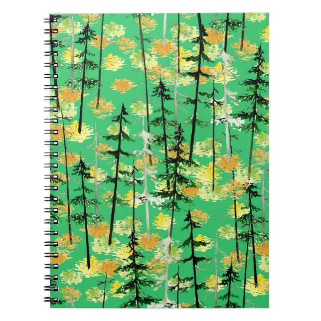 Carnet Motif sans couture avec forêt d'automne (Devant)