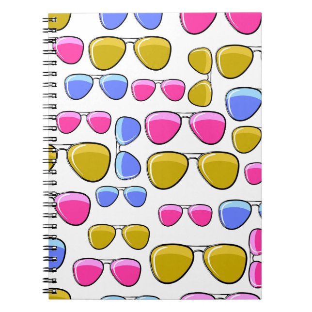 Carnet Motif sans couture avec mode coloré rétro aviat (Devant)