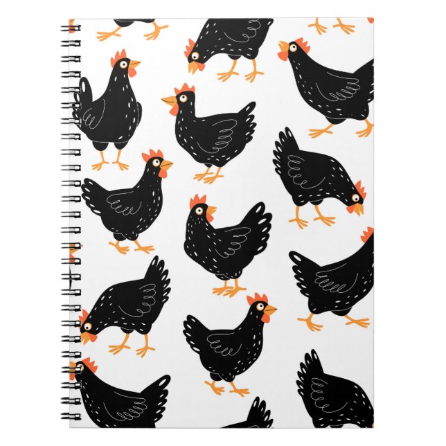 Carnet Motif sans couture avec poulet (Devant)
