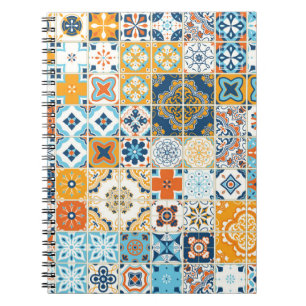 Carnet Motif sans couture avec tuiles portugaises.