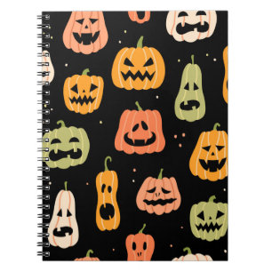 Carnet Motif sans couture citrouille Halloween. Retrait à