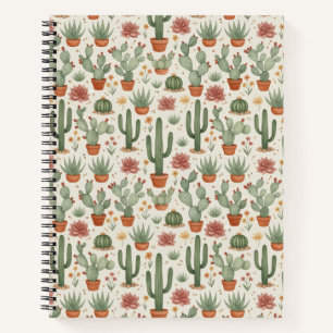 Carnet Motif sans couture de cactus de désert succulent