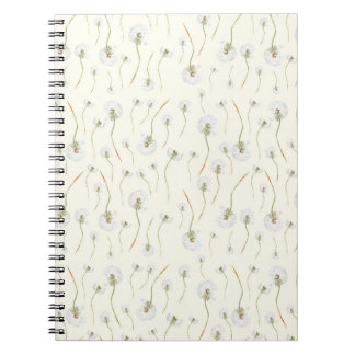 Carnet Motif sans couture de fleurs de pissenlit à l'aqua