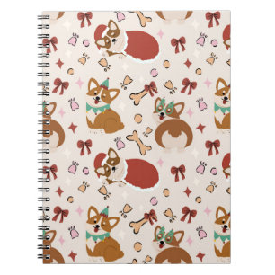 Carnet Motif sans couture de Noël de Corgi mignon