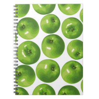 Carnet Motif sans couture de pomme verte