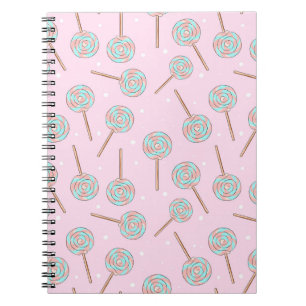 Carnet Motif sans couture de sucette pastel rose mignonne