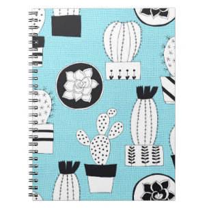 Carnet Motif sans couture dessiné à la main avec cactus e