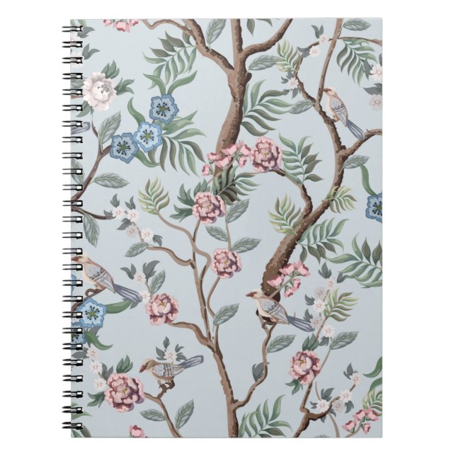 Carnet Motif sans couture en style chinoiserie avec pivoi (Devant)