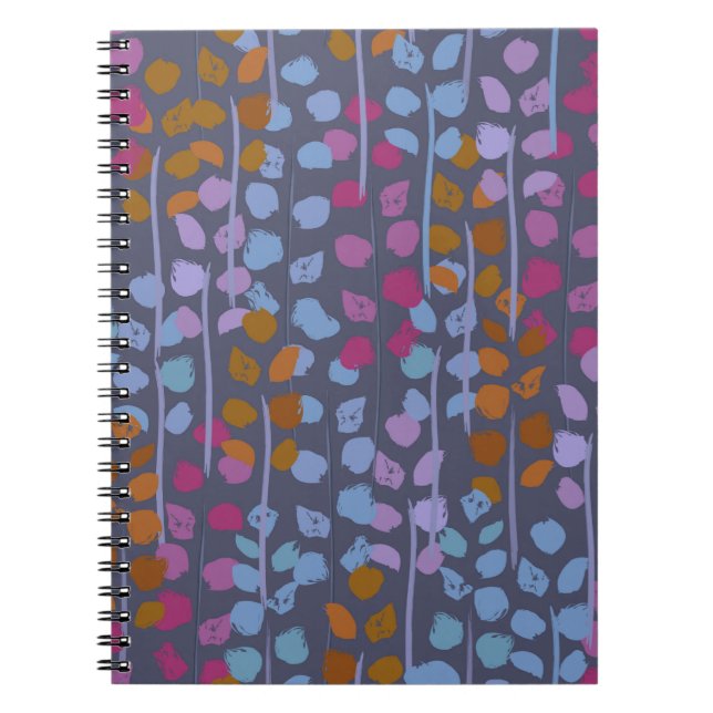 Carnet Motif sans couture fleurie stylisée. Imitation vin (Devant)