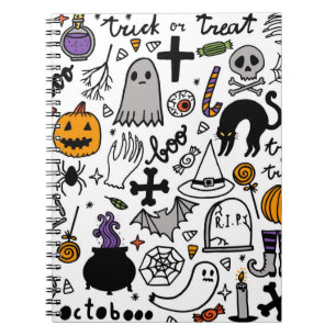 Carnet Motif sans couture Halloween. Arrière - plan vinta