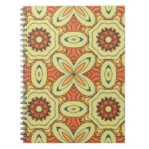 Carnet Motif sans couture orange ethnique avec mandala. i