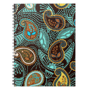 Carnet Motif sans couture Paisley, effet de texture jean
