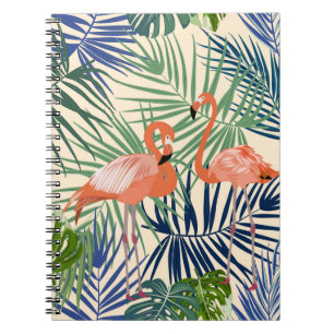 Carnet Motif sans couture tropicale avec flamant. Botany 
