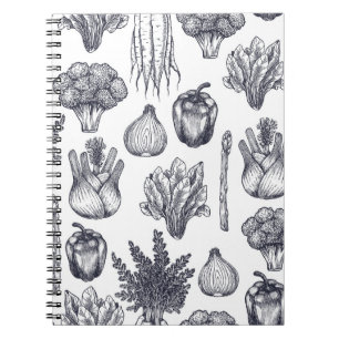 Carnet Motif sans soudure de légumes frais. Brocoli, carr