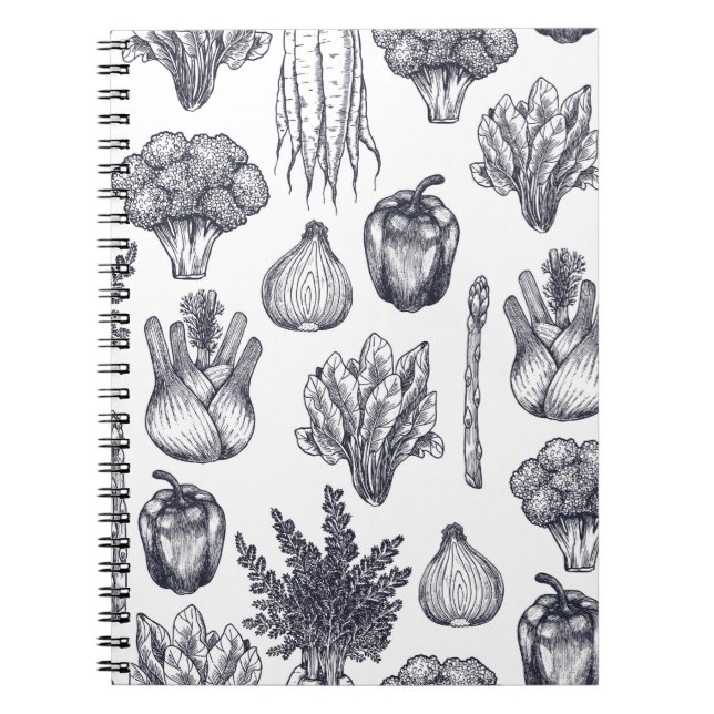 Carnet Motif sans soudure de légumes frais. Brocoli, carr (Devant)