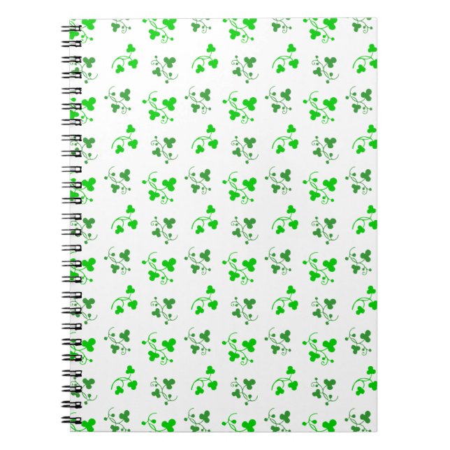 Carnet Motif Shamrock vert (Devant)