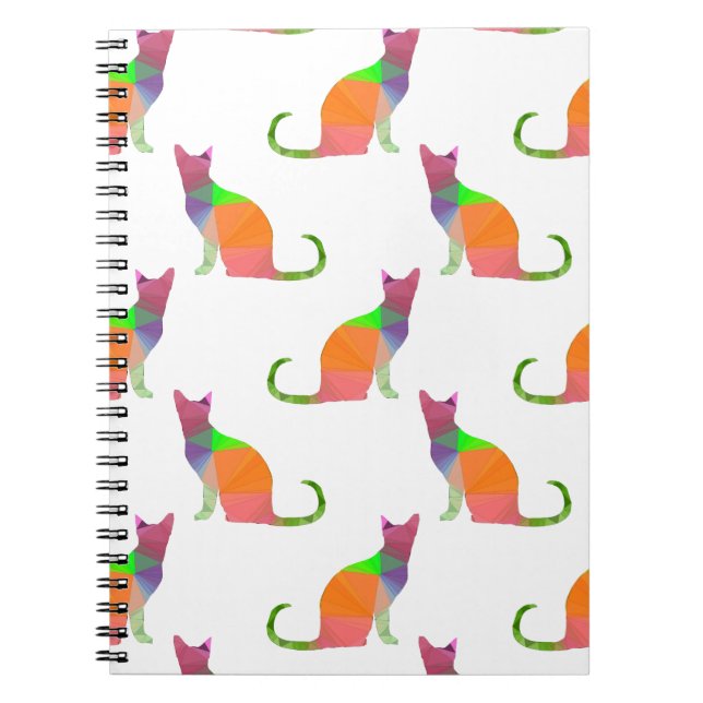Carnet Motif Silhouette de chat à basse densité (Devant)